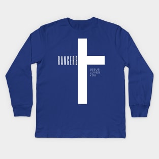 RANGERS JESUS LOVES YOU Kids Long Sleeve T-Shirt